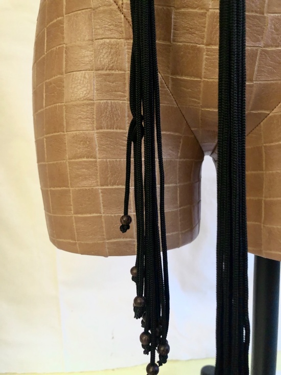 NWOT Embellished Abalone & Macrame Belt
